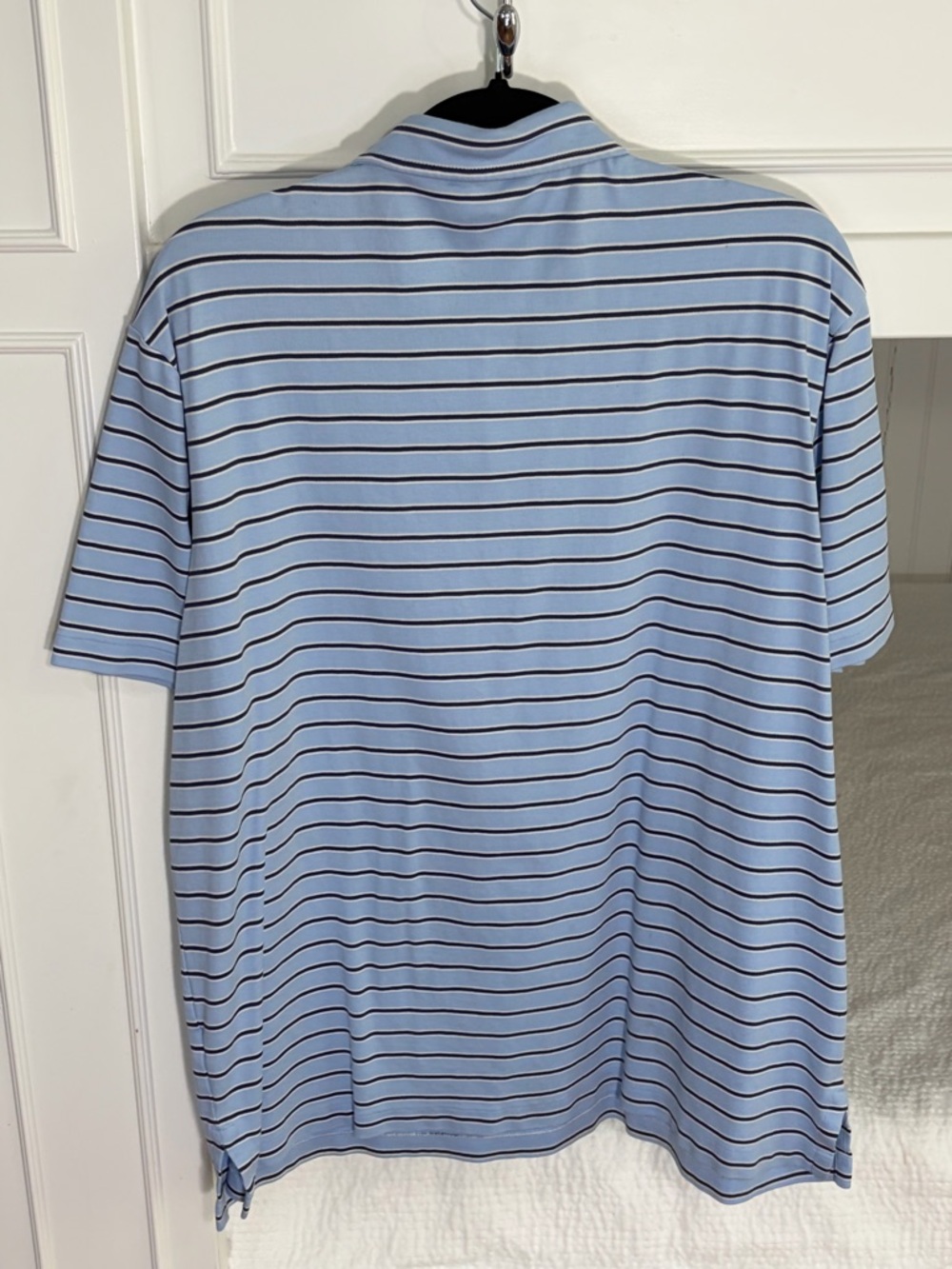Polo Ralph Lauren Light Blue & Navy Striped Short Sleeve Polo 100% cotton (XL) - Picture 2 of 5